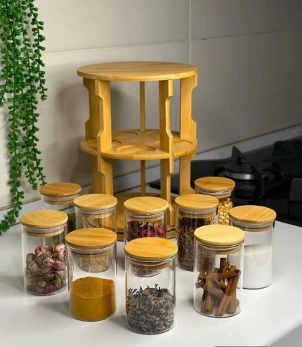 360° Rotating Spice Jar Stand